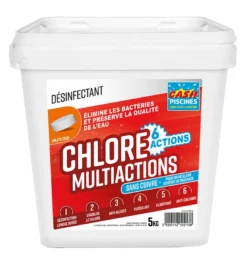 CHLORE MULTIACTIONS 5KG SANS CUIVRE - 6 ACTIONS