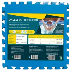 DALLES DE PROTECTION STANDARD BLEU 3,24m² 60 X 60 X 0,8 Cm (x9)