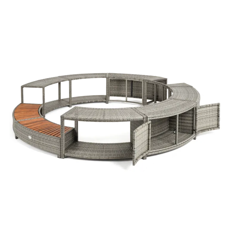 ENTOURAGE ROTIN GRIS SPA GONFLABLE Diam. 180cm 3 ENTOURAGE ROTIN GRIS SPA GONFLABLE Diam. 180cm – Image 3