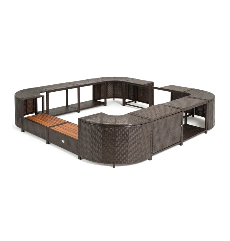 ENTOURAGE ROTIN MARRON SPA GONFLABLE 188x188cm 5 ENTOURAGE ROTIN MARRON SPA GONFLABLE 188x188cm – Image 5
