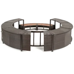 Devant -Bestway Boutique entourage rotin marron spa gonflable diam 180cm 1