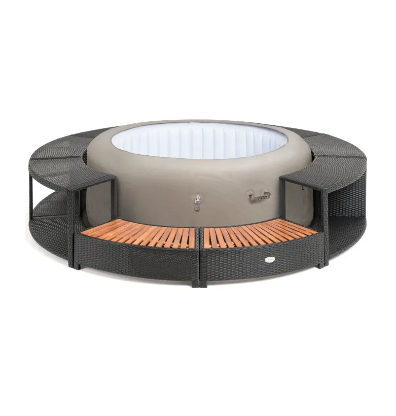 ENTOURAGE ROTIN NOIR SPA GONFLABLE Diam. 200cm 2 ENTOURAGE ROTIN NOIR SPA GONFLABLE Diam. 200cm – Image 2