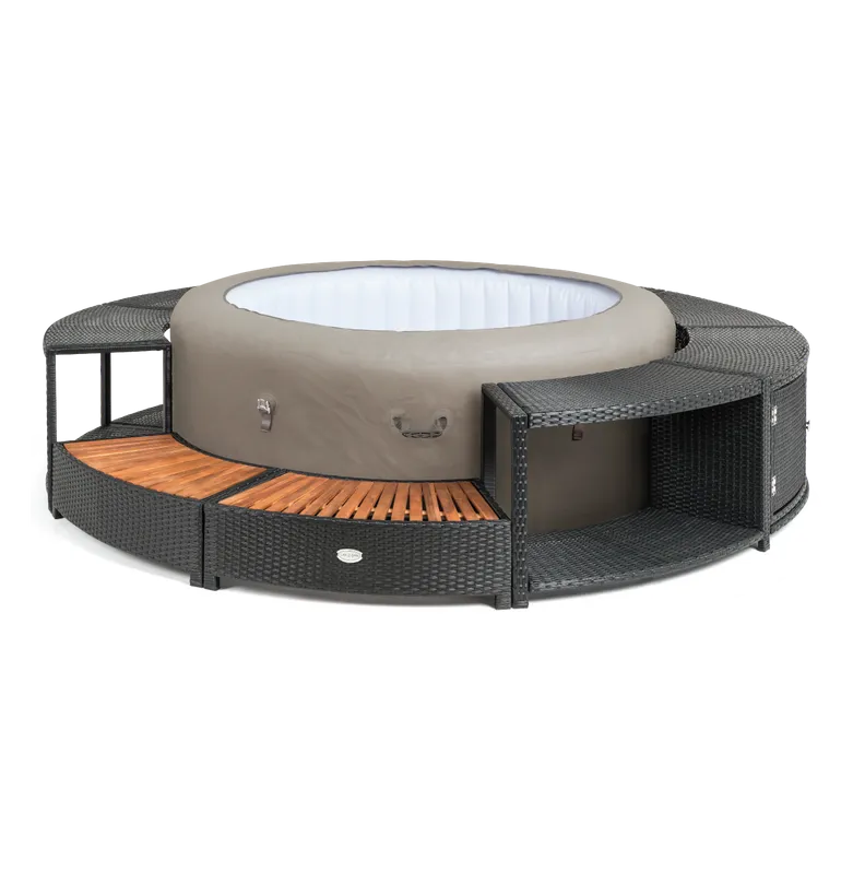 ENTOURAGE ROTIN NOIR SPA GONFLABLE Diam. 200cm 1 ENTOURAGE ROTIN NOIR SPA GONFLABLE Diam. 200cm